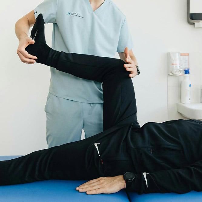 Patient performing rehab exercise